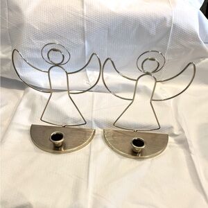 Vintage Home Interior Gold Angel Candle Holders